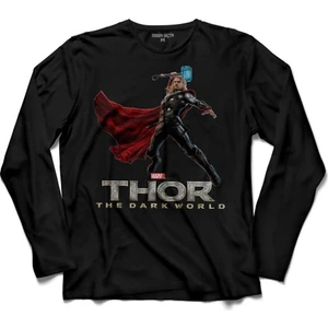 Kendim Seçtim Thor Avengers Marvel Logo Uzun Kollu Tişört