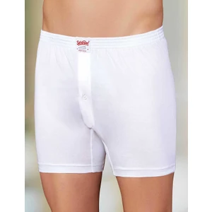 Beyaz Pamuklu Önden Düğmeli Erkek Boxer 6'lı Ekonomik Paket ME010
