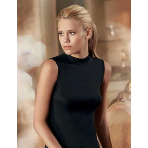 Siyah Balıkçı Yaka Kolsuz Esnek Bluz MB1009