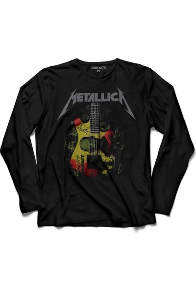Kendim Seçtim Metallica Kirk Ouija Board Guitar Rock Gitar Uzun Kollu Tişört