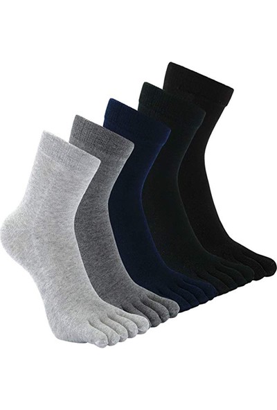 Tampap 6'lı Parmaklı Karışık Renkli Hijyenik Erkek Mantar Çorap