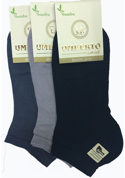 Umberto 12 Adet Erkek Doğal Bambu Patik Çorap -307