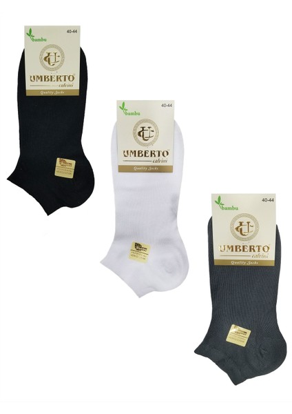 Umberto 12 Adet Erkek Doğal Bambu Patik Çorap -307