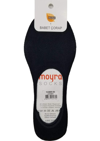 Moyra 6'lı Paket Silikonlu Modal Erkek Babet Çorap