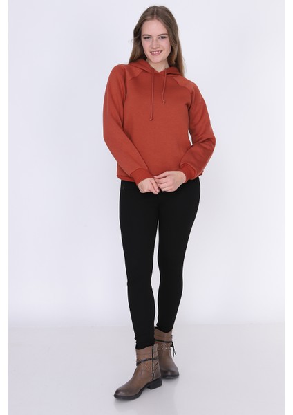 9392810 Üçiplik Reglan Kol Kapşonlu Sweat KIREMIT modelleri