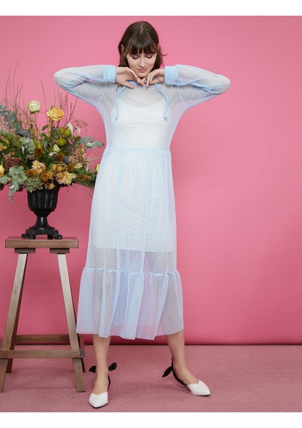 Kadın Kapüşonlu Elbise Tül Maxi fırsatları