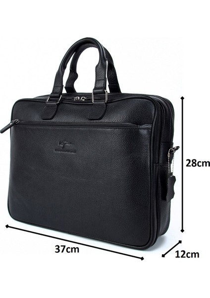 Kangaroo Kıngdom Hakiki Deri Lacivert Erkek Laptop & Evrak Çantası 7763-L