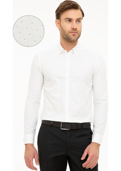 Erkek Bej Slim Fit Uzun Kollu Gömlek 50219466-VR011