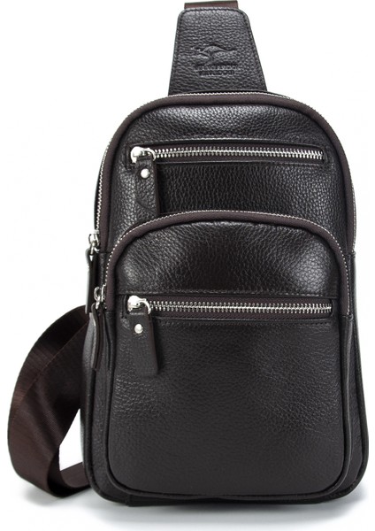 Hakiki Deri Koyu Kahverengi Unisex Sırt Çantası 8156-K