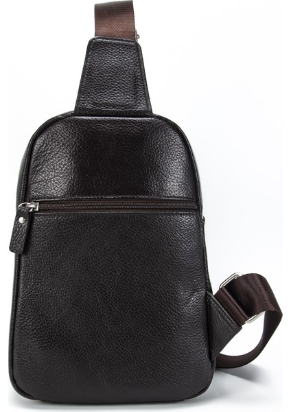 Hakiki Deri Koyu Kahverengi Unisex Sırt Çantası 8156-K