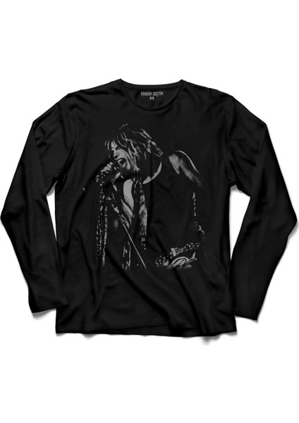 Aerosmith Steven Tyler Black On Black Wings 2 Uzun Kollu Tişört