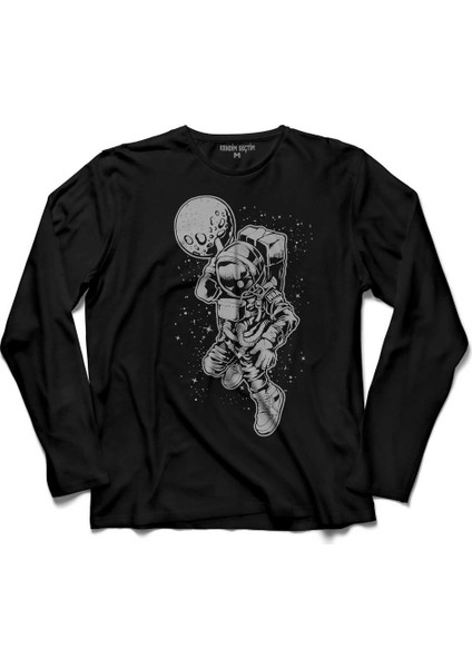 Astronot Nba Basketball Uzay Cosmos Uzun Kollu Tişört