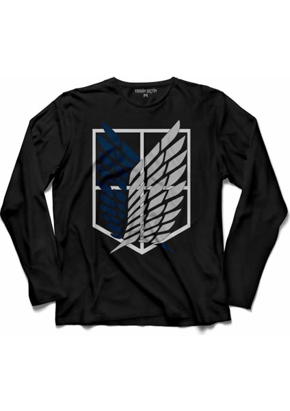 Attack On Titan Regiments Scout Symbol 2 Uzun Kollu Tişört
