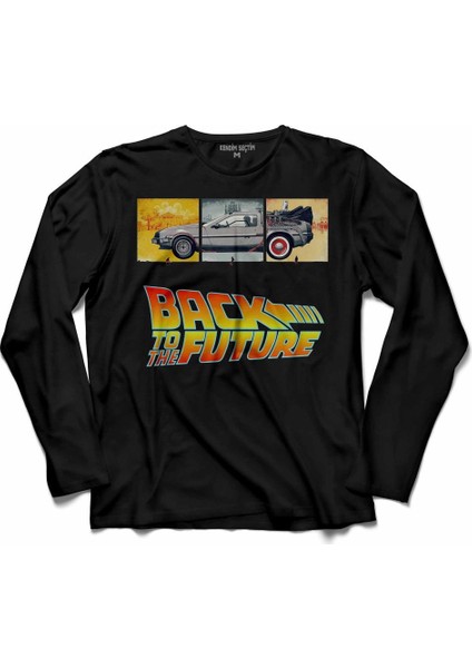 Back To The Future Geleceğe Dönüş Logo 3 Uzun Kollu Tişört