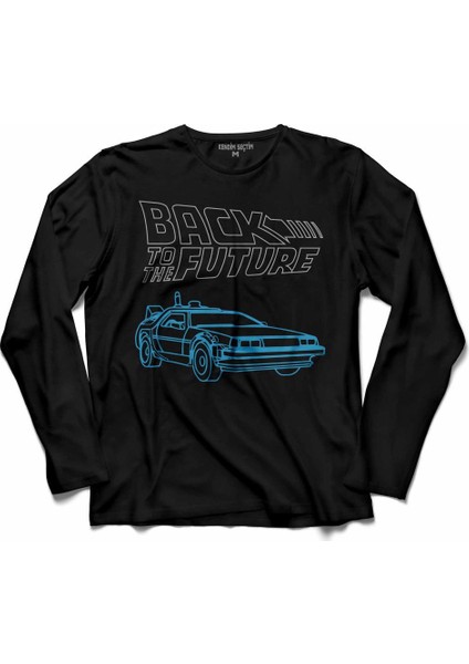 Back To The Future Geleceğe Dönüş Logo 4 Uzun Kollu Tişört