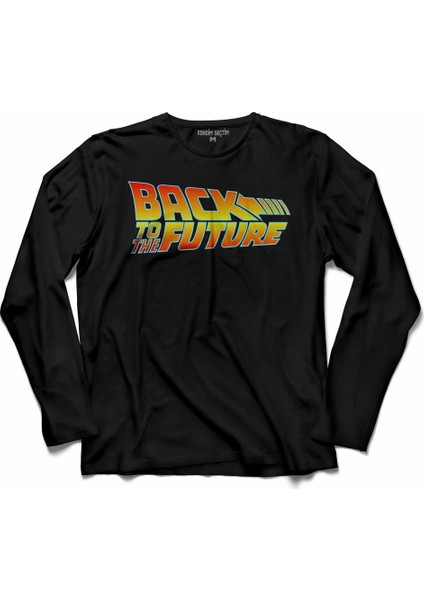 Back To The Future Geleceğe Dönüş Logo Uzun Kollu Tişört
