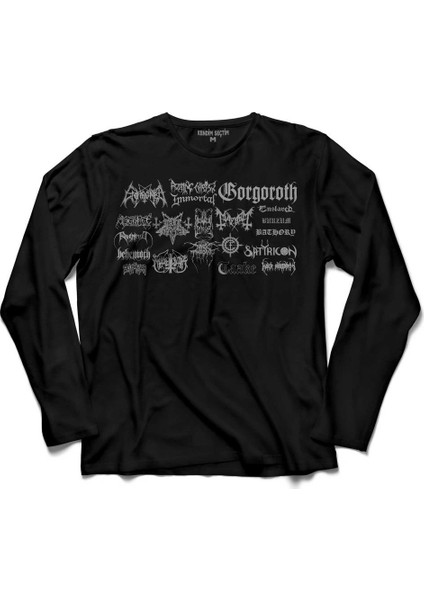 Ben Sahar Behemoth Metal Rock Kuru Kafa Skull 2 Uzun Kollu Tişört