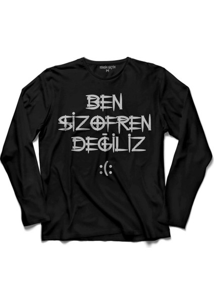 Ben Şizofren Değiliz Ilüzyon Illusion Esprili Uzun Kollu Tişört