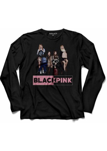 Black Pink Blackpink Kaset Müzik Güney Kore 5 Uzun Kollu Tişört