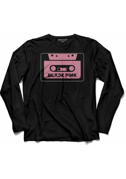 Black Pink Blackpink Kaset Müzik Güney Kore 6 Uzun Kollu Tişört