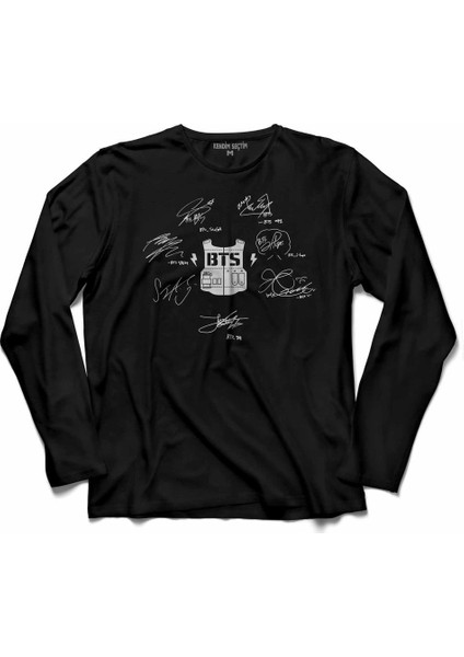 Bts Bangtan Boys Signature Signs Imza Uzun Kollu Tişört