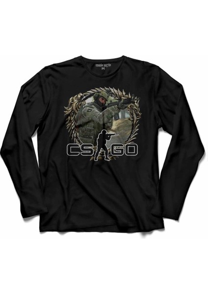 Counter Strike Cs Go Gamer Oyuncu Uzun Kollu Tişört