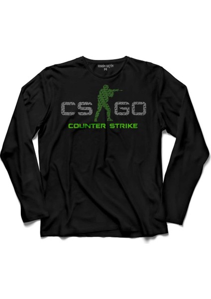 Cs Go Logo Csgo Counter Strike Global Offensive Uzun Kollu Tişört