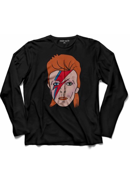 David Bowie Blackstar Black Star 2 Uzun Kollu Tişört