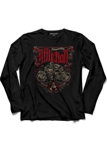 Death Rider Affliction Ölüm Sürücüsü Motosiklet Uzun Kollu Tişört