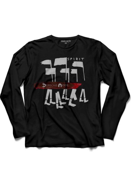 Depeche Mode Spirit New Wave Grey Charcoal Uzun Kollu Tişört