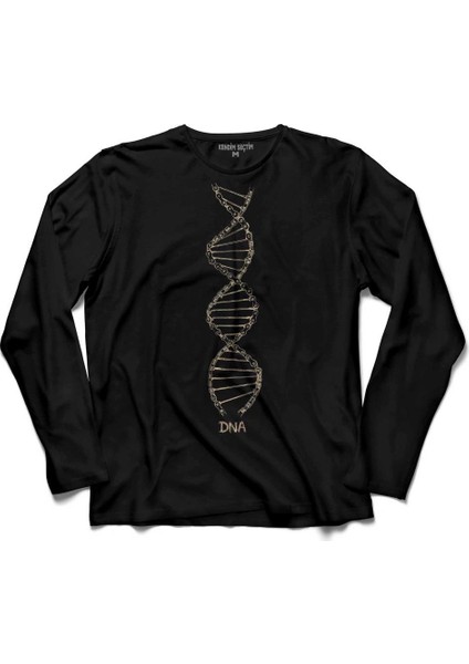 Dna Bisiklet Zinciri Genetik Hayat Ağaci Evrim Uzun Kollu Tişört