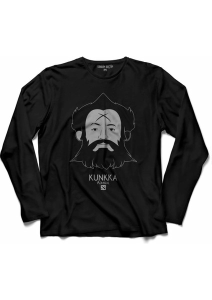Dota 2 Logo Admiral Kunkka Dota2 3 Uzun Kollu Tişört