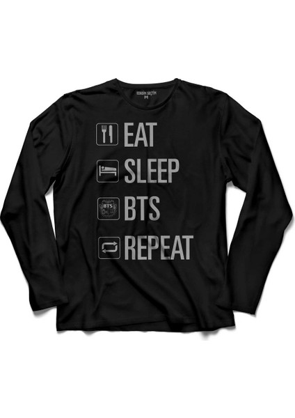 Eat Sleep Bts Repeat Only By Dexta Bangtan Boys Uzun Kollu Tişört