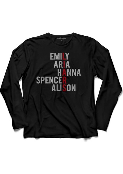 Emily Aria Hannna Spencer Alison 2 Uzun Kollu Tişört