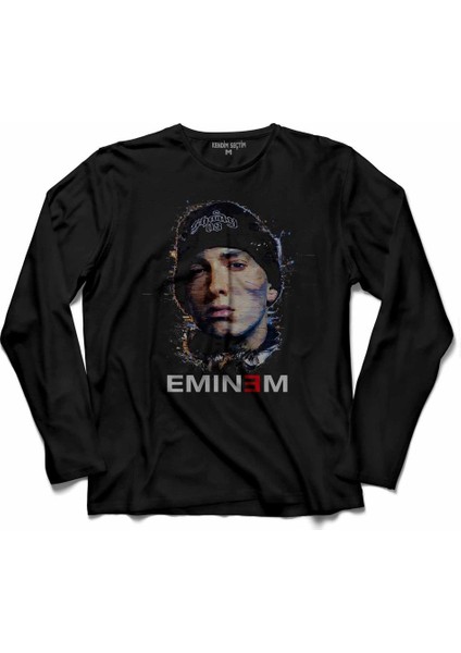 Eminem 8 Miles 8 Eight Sekiz Mil Logo 3 Uzun Kollu Tişört