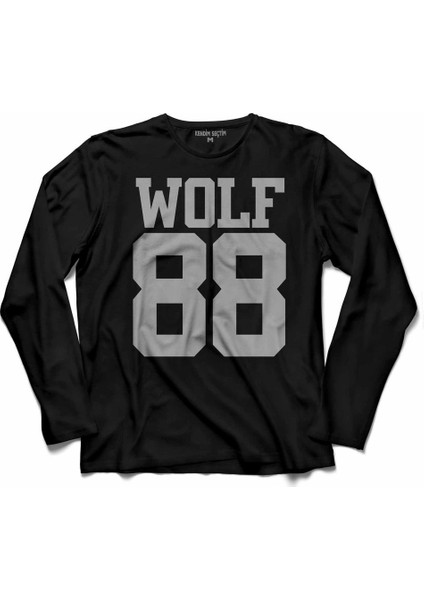 Exo Wolf 88 Wolf88 Logo Uzun Kollu Tişört