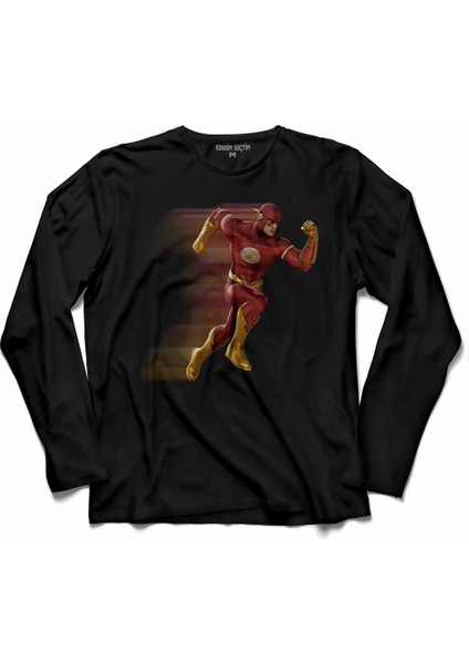 Flash Run Logo Tasarim Uzun Kollu Tişört