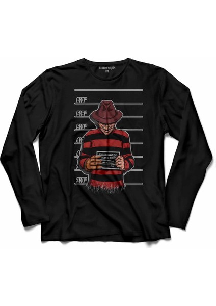 Freddy Krueger Olağan Şüpheliler Uzun Kollu Tişört