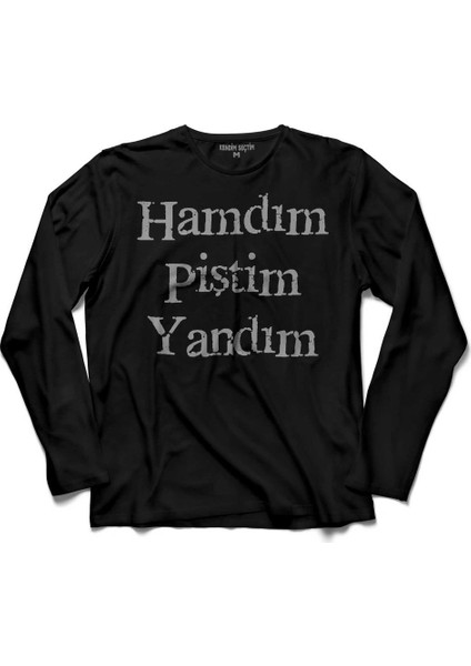 Hamdim Piştim Yandim Mevlana Mesnevi Tasavvuf Uzun Kollu Tişört