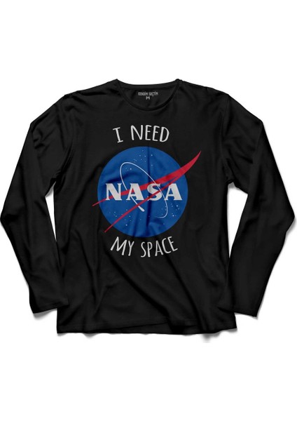 I Need Space Nasa Uzay Cosmos Uzun Kollu Tişört