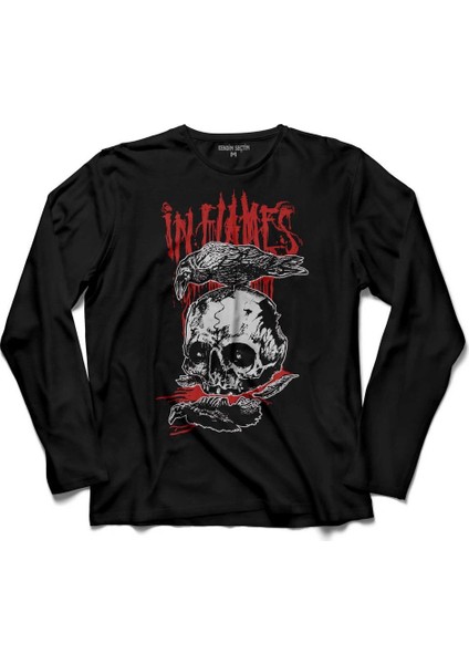 In Flames All For Me Logo Skull Uzun Kollu Tişört