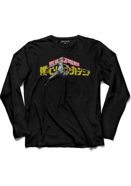 Izuku Midoriya Boku No Hero My Academia Logo Uzun Kollu Tişört