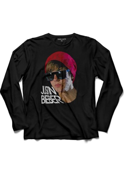 Justin Bieber 1994 Silüet Uzun Kollu Tişört