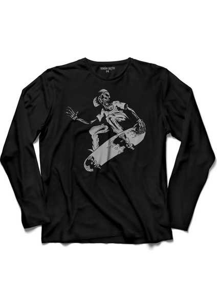 Kaykay Skateboarding Kuru Kafa Kay Kay Sporu Uzun Kollu Tişört