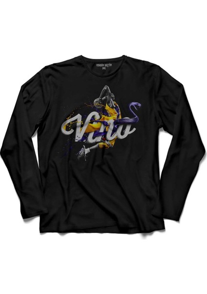 Kobe Bryant Black Mamba Logo Nba Basketball Uzun Kollu Tişört
