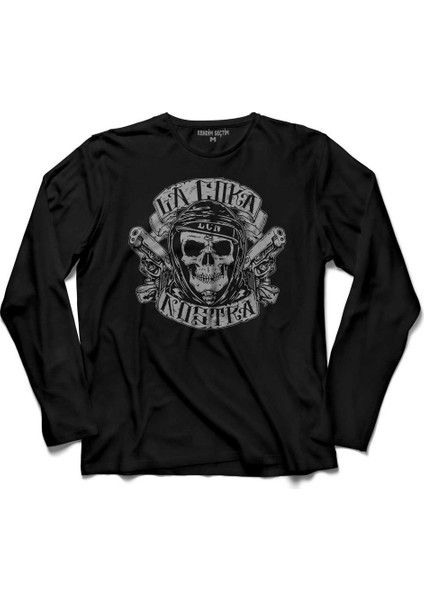 Kuru Kafa La Coka Nostra Gun In Your Mouth Uzun Kollu Tişört