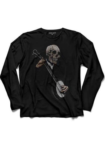 Kuru Kafa Skullboys Müzik Müzisyen Uzun Kollu Tişört