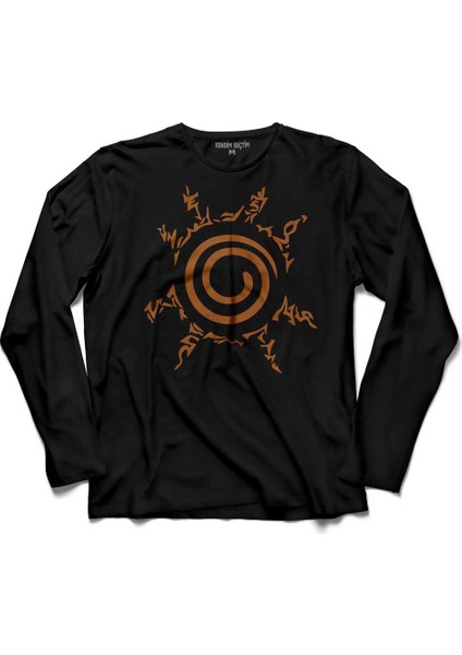 Kyuubi Seal Of Naruto Jinchuuriki Logo Uzun Kollu Tişört