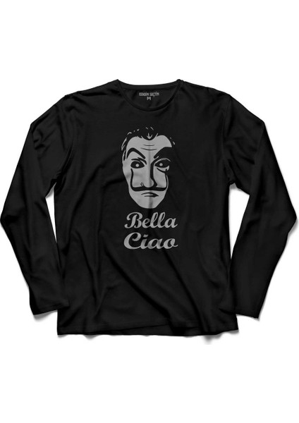 La Casa De Papel Bella Ciao Çav Bella Maske Uzun Kollu Tişört