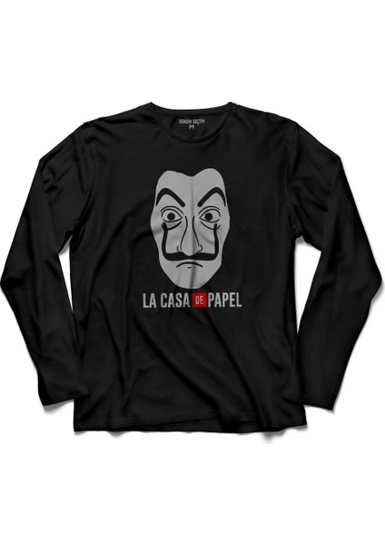 La Casa De Papel Lacasa Logo 3 Uzun Kollu Tişört